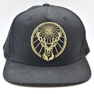 NEW Jagermeister Hat Adult OSFM Black Adjustable Snapback Stag Logo Cap NWOT